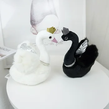  Princeza Crown Crni Labud Pliš Igračku Zvoni Ogrlica Bijeli Labud Par Kraljica Labud Medo Svadbena Dekoracija Lutke na Božić