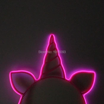  3 Stila Jednorog Crown Mačka Led Osvijetljena Povez za Glavu Slatka EL Neonske Osvijetljena Povez za Glavu za Sjaj Večernje Potrepštine Koncertna Kostim Nakit