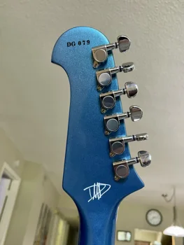  2022 Kvalitetna električna gitara Dave Grohl Jazz Polu Šuplje Telo električna gitara Metalik plava boja besplatna dostava