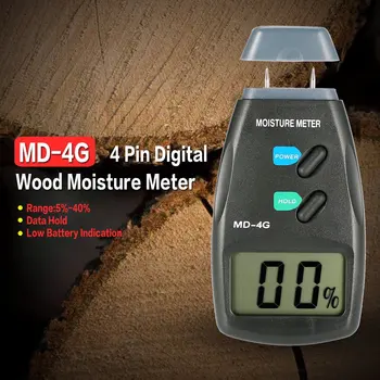  Novi MD-4G 4 Kontakta Mjerač Vlage u drvu Digitalni LCD-Analizator Hygrometer Detektor Vlage u drvu Tester Raspon 5%- 40%