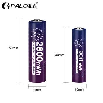  PALO 1,5 v AAA + AA Baterija punjiva Litij AA i AAA baterija AAA 900 МВтч AA 2800 МВтч 1,5 v aa i aaa baterije