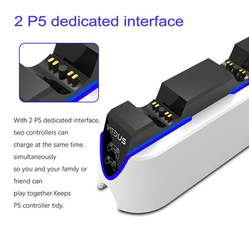  Double Brzi Punjač za Bežični kontroler PS5 USB 3.1 Type-C Punjenje: priključne stanice za Sony PlayStation5 Joystick Gamepad
