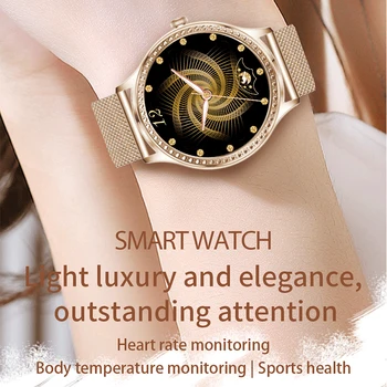  Ženske Modne poslovne Pametni Sat IP68 Vodootporan Monitor Monitor Krvnog Tlaka Za Android IOS Fitness Narukvica