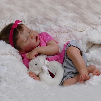  Twin Reborn Premie Bebe Novorođenče 45 cm Slatka Djevojka U Ružičastoj Haljini Detaljno Ručno Oslikana Slatka Dječje Naplativa Umjetnička Lutka