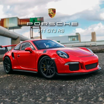  WELLY 1:24 Porsche 911 GT3 RS Plavi Automobil Rafting Model Automobila Simulacija Dekoracija Automobila Zbirka Poklon Igračka Lijevanje Pod Pritiskom Model Dječak Igračku