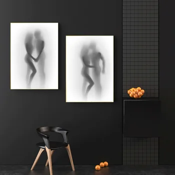  Moderan projekcija umjetnička figura platnu par misty Apstraktne slike poster spavaća soba hodnik ukras kuće zidno slikarstvo