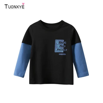  TUONXYE/jesen majice s dugim rukavima za dječake, pletene majice s буквенным po cijeloj površini Medvjeda od čistog Pamuka, Prozračna Soft Dječje Odijevanje
