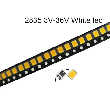  100pc SMD LED 2835 Bijela Čip 0,5 W 3 6 9 18 U 60-70ЛМ Ultra Bright SMT 0,5 W W Površinski Montaža pcb Led Downlight
