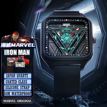  Marvel Originalni Iron Man Pravokutnik Kvarcni Ručni Sat Osvetnici Elektrolučno Reaktor Brojčanik Muške Svakodnevne Sat Sa Premazom Stakla Montre Homme