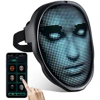  Novi Bluetooth-kompatibilni APP Control Smart Carnival Led Maske Za Lice Zaslon Led Maska Programibilni Promjena Lica DIY