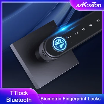  TTlock Bluetooth Pametan Elektronska Brava Biometrijske Brave Otiska Prsta WiFi Ručka Lozinku Бесключевая Sigurnost Pametna Kuća