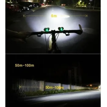  Vodootporan Prednji Biciklistička Fenjer T6 Led Biciklistička Fenjer 4 Načina MTB Cestovna Biciklistička Reflektor Oprema Za Bicikl + sigurnosno Upozorenje Stražnja svjetla