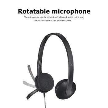  Stereo slušalice Logitech H340 s glavom USB slušalice za handsfree komunikaciju, Igre, sastanke, video chat, Računala, Ured, Žična Slušalica s mikrofonom