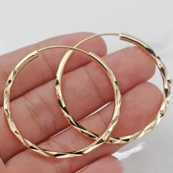  Klasične i Jednostavne Naušnice-Prsten za Žene Zlatnu Boju S Geometrijskim Uzorkom Idealne Za Različite Prigode Metalne Univerzalni Ženski Nakit