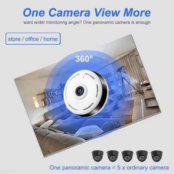  1080P Mini-Kamera, WiFi Bežična ip kamera prilagodnik za širokokutna snimanja Panoramskih Kamera S Ribljim Okom Osnovna Sigurnost video Nadzor Video