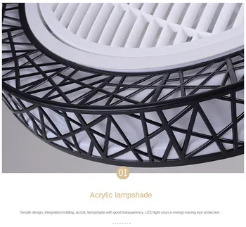  Skandinavski постмодернистский intelektualni LED stropni ventilator sa svjetiljkom daljinsko upravljanje dekorativni ventilator za spavaće sobe nevidljivi nečujne stropni ventilator lampa