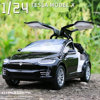  1:24 Tesla Model X Model Automobila od legure za Lijevanje pod pritiskom, Imitacija metala, Igračke Vozila, Zbirka Modela automobila, Zvuk i Svjetlo, Dječje Igračke na Dar