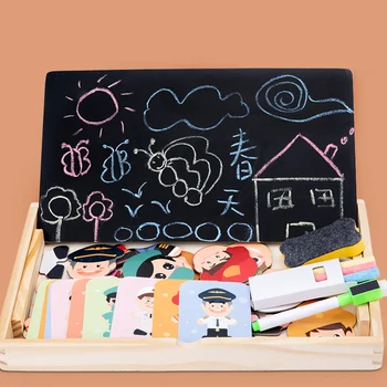  Novi Višenamjenski Drveni Magnetska Dječje Puzzle, Magnetske Ploče Za Crtanje, Učenje Edukativne Igračke Za Djecu