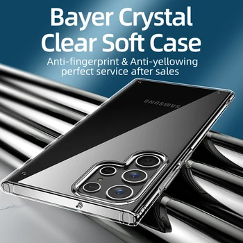  Za Samsung Galaxy S22 Ultra 5G Torbica Kristalno Čisti Hard PC šok-dokaz Transparentno 케文스 za S22 S22 Plus Zaštitni poklopac Kamere
