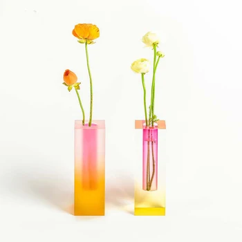 Kreativno i jednostavna nordijsko Akrilna Boja Vaza Trg stup Stakleni bubbly cvijet Možete umetnuti Suho cvijeće može biti гидропонными