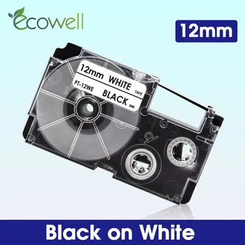  Oznaka Ecowell XR-12WE 12 mm Za pisač Casio XR12WE XR 12WE traka Crno na bijelo za Casio KL-60 KL-120 KL-100 60SR Proizvođač Naljepnica